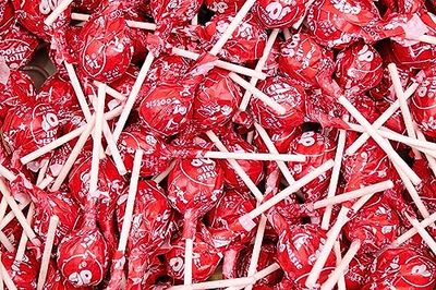 Cherry Tootsie Pops Lollipops, All Red Bulk Cherry Lollipops, by Queen City Candy Cave (1 Pound)