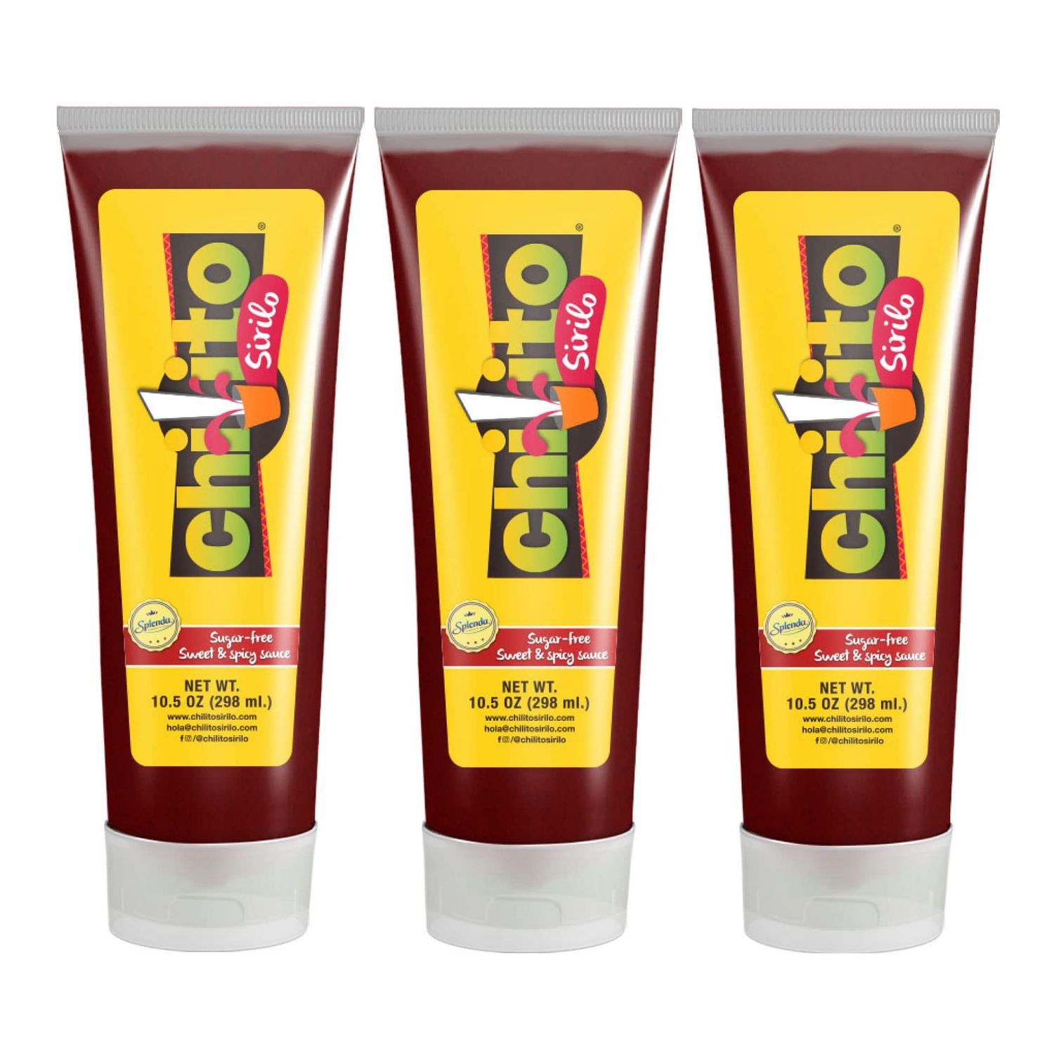 Chilito Sirilo 10.5 oz (Pack of 3). Delicious blend of Spicy, Sweet and Salty Sauce. Sweetened with Splenda.