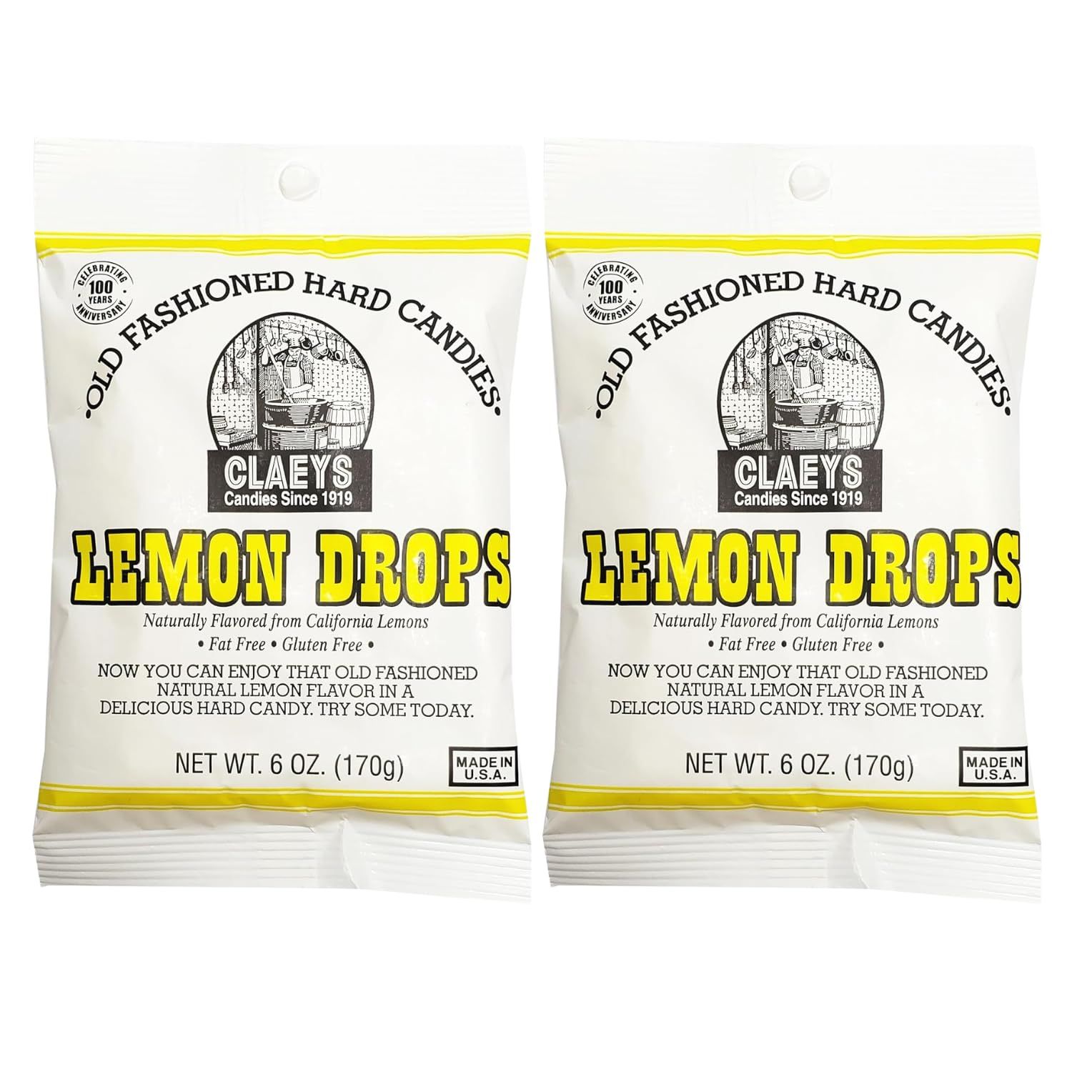 Claeys Old Fashioned Hard Candies Lemon (2 Pack)