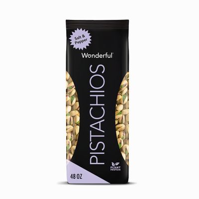Wonderful Pistachios In Shell, Salt &amp; Pepper Flavored Nuts, 48 Ounce Bag, Protein Snacks, Gluten Free, Healthy Snacks for Adults