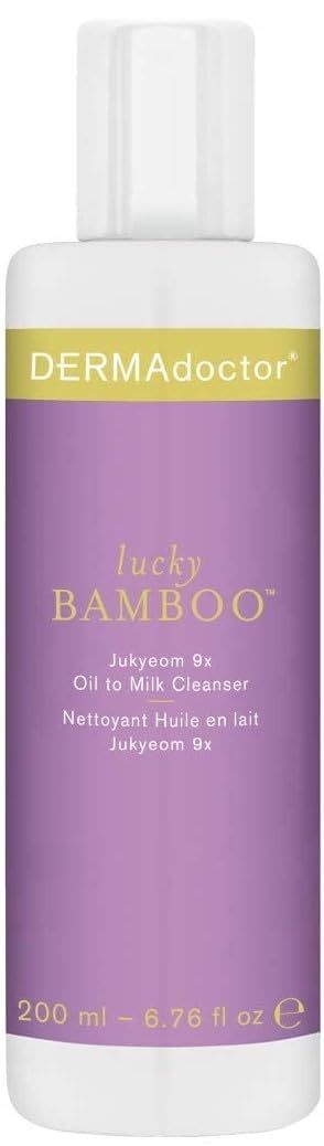 DERMAdoctor Lucky Bamboo Dermatologist Formulated Jukyeom 9x To Milk Hydrating Facial Cleanser and Makeup Remover; Cleanser Korean Skincare Inspired with Jojoba and Vitamin C - 6.76 fl oz