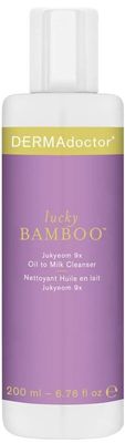 DERMAdoctor Lucky Bamboo Dermatologist Formulated Jukyeom 9x To Milk Hydrating Facial Cleanser and Makeup Remover; Cleanser Korean Skincare Inspired with Jojoba and Vitamin C - 6.76 fl oz