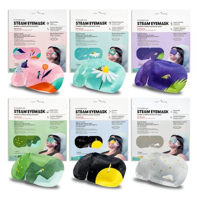 Epielle Steam Eye Mask Pack of 6 for Dry Eyes and Puffiness Helping Sleep with Melatonin Steam Moisture Self Inflate Heated from Korea