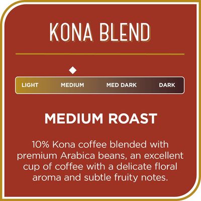 Don Francisco's Kona Blend Medium Roast Ground Coffee - Delicate Flavor for Drip, Pour Over, and French Press (18 oz Bag)