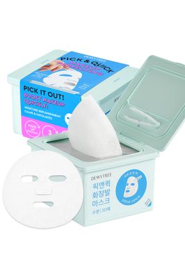 DEWYTREE Pick and Quick Refreshing Aqua Mask 30 Sheets Moisturizing Sheet Masks for Face w/Hyaluronic Acid Gentle Korean Sheet Mask Skin Care w/Amino Acids Hydrating Face Mask Sheets