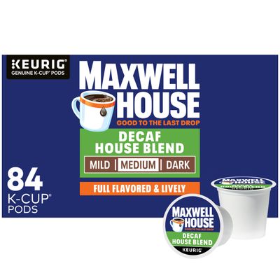 Maxwell House Decaf House Blend Medium Roast K-Cup Coffee Pods, 84 ct., Box
