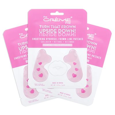 The Crme Shop Hydrogel Frown Line Patches, Face Patches for Wrinkles, Frown Line Patches with Collagen, Retinol and Beeswax, Hydrogel Pads - 3 Pack