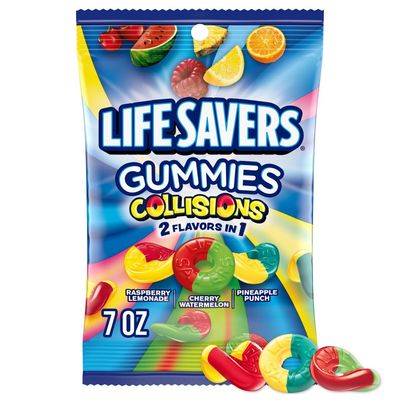 LIFE SAVERS Gummies Collisions Gummy Candy, 7 oz Bag