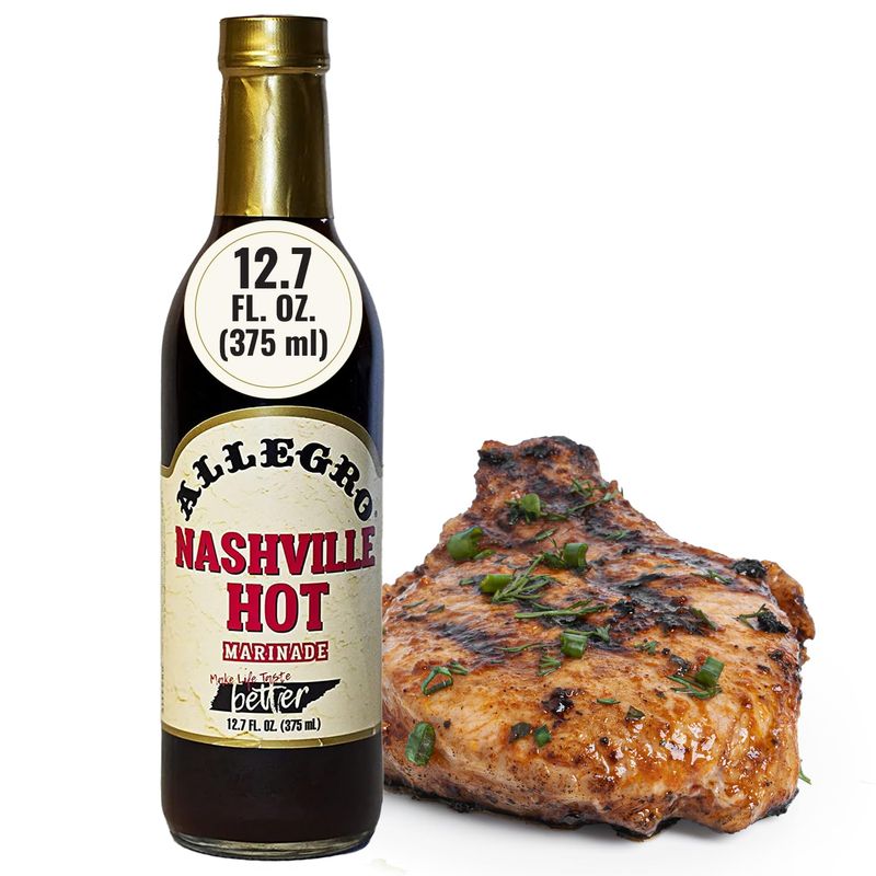 ALLEGRO - The Marinate Everything Marinades Perfect Marinades for Meat &amp; Veggies Marinade for Grilling, Roasting &amp; Cooking Kosher &amp; Gluten Free 12.7 Oz (Pack of 1) - Nashville Hot