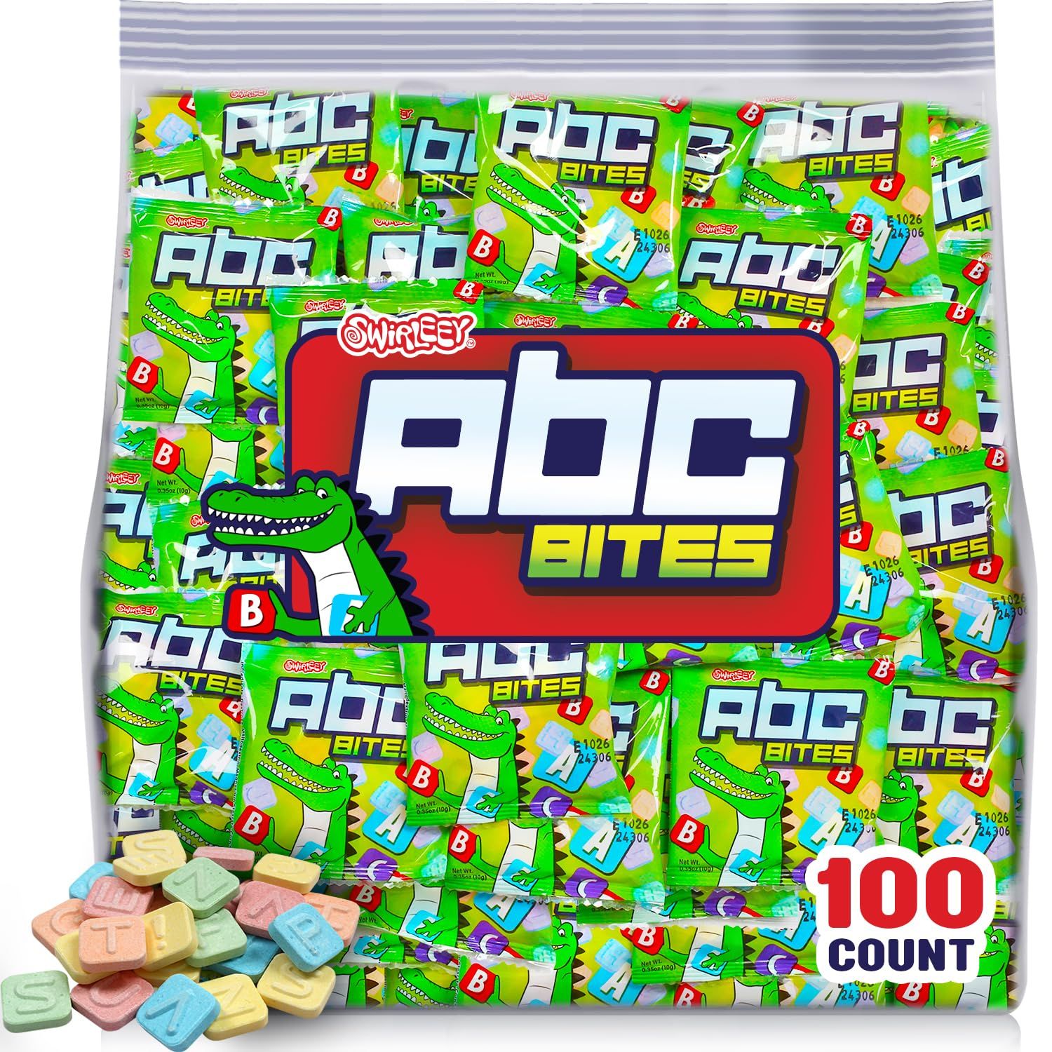 ABC Theme Candies - 100 Count - Pressed Candy Bulk - Fun and Educational Classroom Treats for Students -Individually Wrapped Interactive Learning Candy for Schools, Parties, and Reward Systems