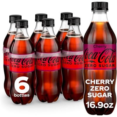 Coca-Cola Zero Sugar Cherry Diet Soda Soft Drink, 16.9 fl oz, 6 Pack
