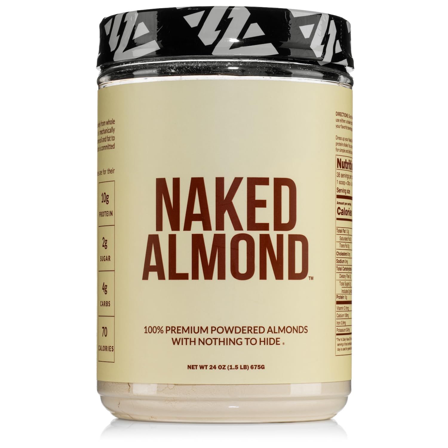 Naked Almond Protein Powder from US Farms, Only 1 Ingredient, Vegan, Gluten-Free, No Additives, No Salt, No Sugar - 38 Servings - 1.5LB