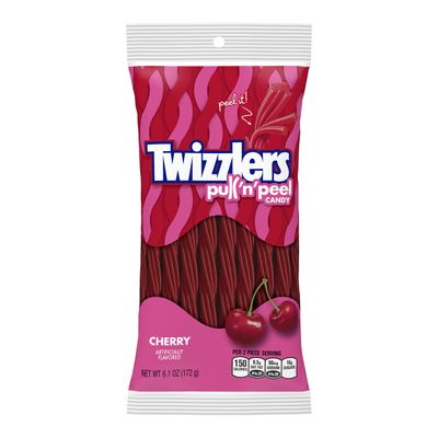 TWIZZLERS Pull &#39;n&#39; Peel Licorice Candy, Cherry, 6.1 Ounce
