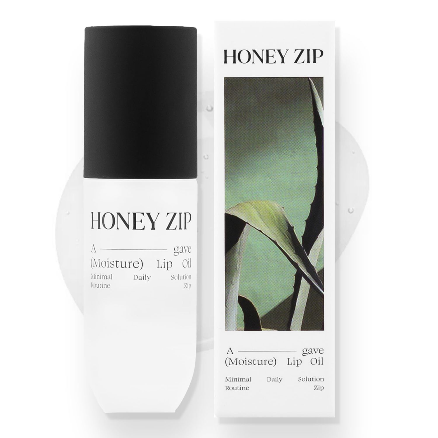 HONEY ZIP Agave Moisture Lip Oil Hydrating and Nourishing Gloss for Dry Lips, Natural Ingredient 3.71mL Korean Beauty Skin Care K-Beauty