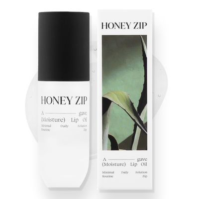 HONEY ZIP Agave Moisture Lip Oil Hydrating and Nourishing Gloss for Dry Lips, Natural Ingredient 3.71mL Korean Beauty Skin Care K-Beauty