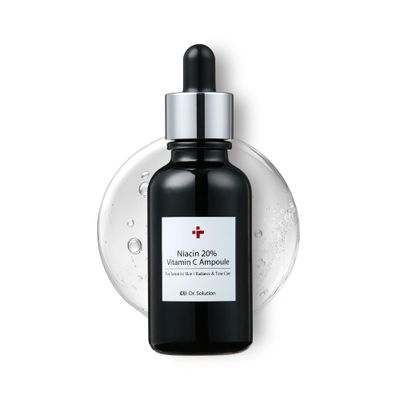 CU Dr. Solution Niacinamide 20% Vitamin C Ampoule - Korean Skin Care with Niacinamide, Glutathione, Hyaluronic Acid, Adenosine, Panthenol for Skin Elasticity and Moisturizing, 30g (1.01 Fl. Oz)