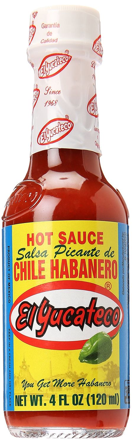 El Yucateco Chile Habanero Hot Sauce Bottle, Red, 8 Ounce