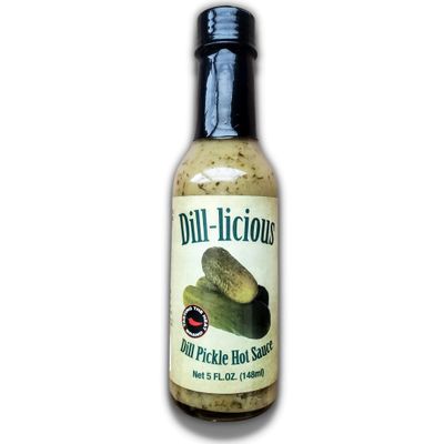 Dill-licious Dill Pickle Hot Sauce Medium Heat, Made with Fresh Scorpion Peppers, Garlic and Onions, Small Batch &amp; Handmade in the USA, No Preservatives Added by Angry Irishman (5 oz. Bottle)