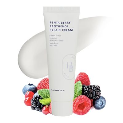 HEVEBLUE Penta Berry Panthenol Repair Cream - Vegan, Centella, Cica Barrier, Restore Moisture Balance, Deep Hydration, Sensitive Skin, Low Irritation, Korean Skincare, K-Beauty, Mother&#39;s Day Gift