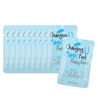 TONYMOLY Changing U Magic Foot Peeling Shoes, Gentle Exfoliating Korean Beauty Foot Mask for Smooth Skin, Removes Dead Skin,10 Pack
