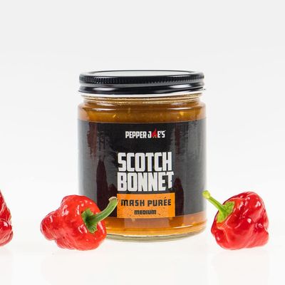 Pepper Joe&#39;s Scotch Bonnet Mash - 9oz Jar of Hot Chili Pepper Puree - Fermented Scotch Bonnet Pepper Mash for Cooking and Hot Sauce Making