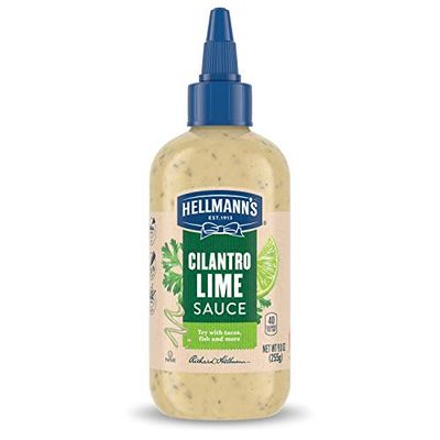 Hellmann&#39;s Sauce for A Refreshing Condiment, Dip and Dressing Cilantro Lime Gluten Free, Dairy Free, No Artificial Flavors, No High-Fructose Corn Syrup 9 oz