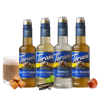 Torani Sugar Free Syrup, Coffeehouse Variety Pack, 12.7 Ounce (Pack of 4)