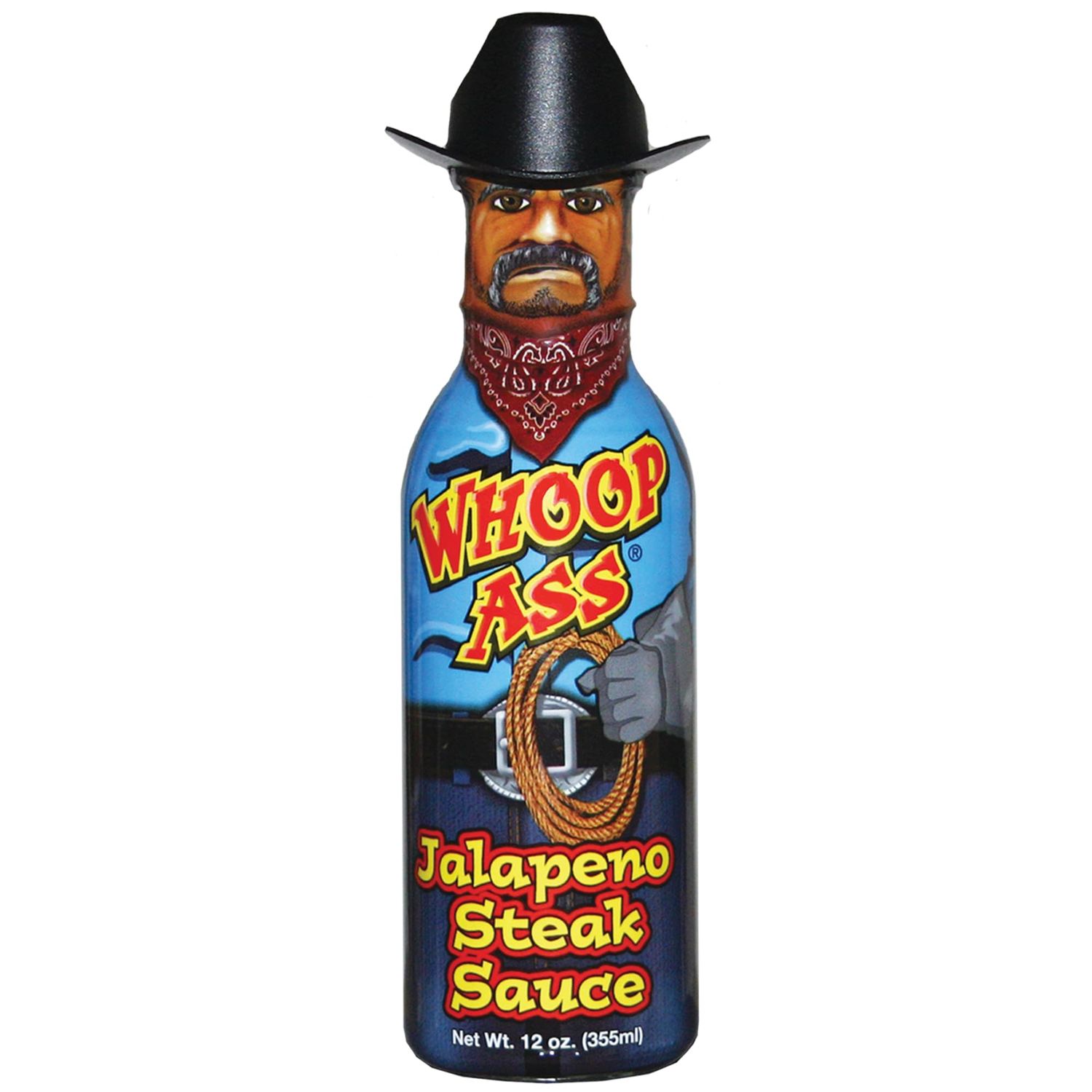 WHOOP ASS Cowboy Steak Sauce Jalapeno Hot Sauce - Cowboy Sauce by WHOOP - Try if you dare! - Perfect Gourmet Gift for the BBQ Sauce Fan
