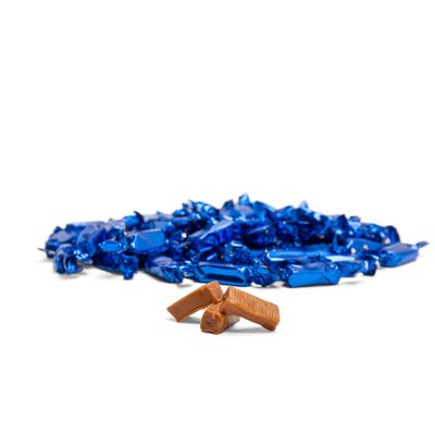 Candy Envy - Navy Blue Wrappers Individually Wrapped - Toffee Milk Caramels - 2 Pound Bag - Approx. 190 Pieces