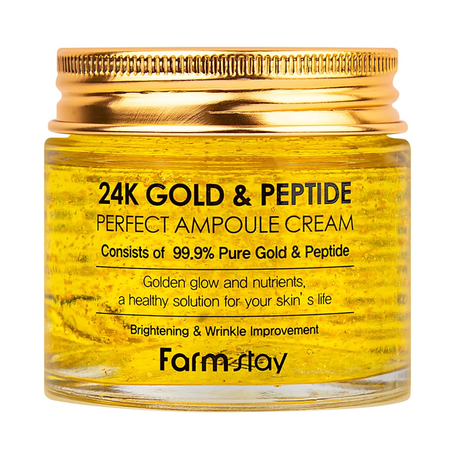 FARMSTAY 24K Gold and Peptide Perfect Ampoule Cream - 24K Gold Skin Care - Anti-Aging Skin Cream for Fine Lines and Wrinkles - Peptide Cream - 2.7 oz