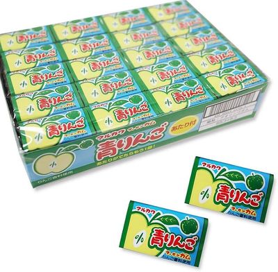 Marukawa Fusen Bubble Gum Green Apple 1Box (60PCS) Japanese Gum