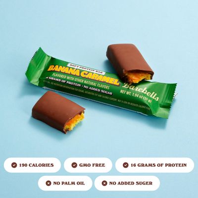 Barebells Protein Bars - 12 Count, 1.9oz Bars -Snacks with High Protein - Chocolate Protein Bars - Perfect on The Go Protein Snack & Breakfast Bars (Soft Bars - Banana Caramel, 12 Count (Pack of 1))