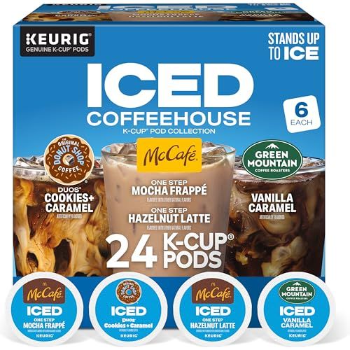 The Original Donut Shop K-Cup Iced Duos Cookies and Caramel Coffee - Compatible with Keurig Brewer - Medium - 24 / Box