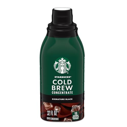 Starbucks Cold Brew Coffee Concentrate, Signature Black, 100% Arabica, Multi-Serve Bottle (32 Fl Oz)