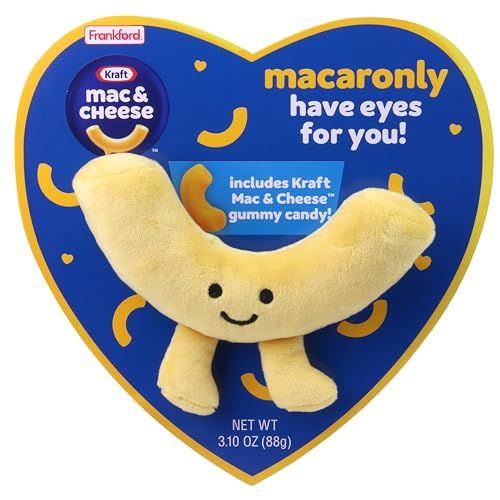 Kraft Mac &amp; Cheese Valentine&#39;s Day Heart Box with Candy &amp; Plush Toy, by Frankford Candy