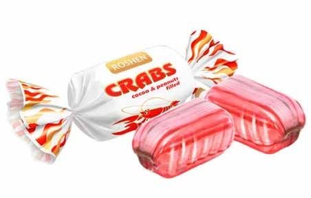 Roshen Crabs Caramel Candy, Kosher and Halal, Delicious, Flavorful Sweets Bulk Candy (1kg/2.2lb)