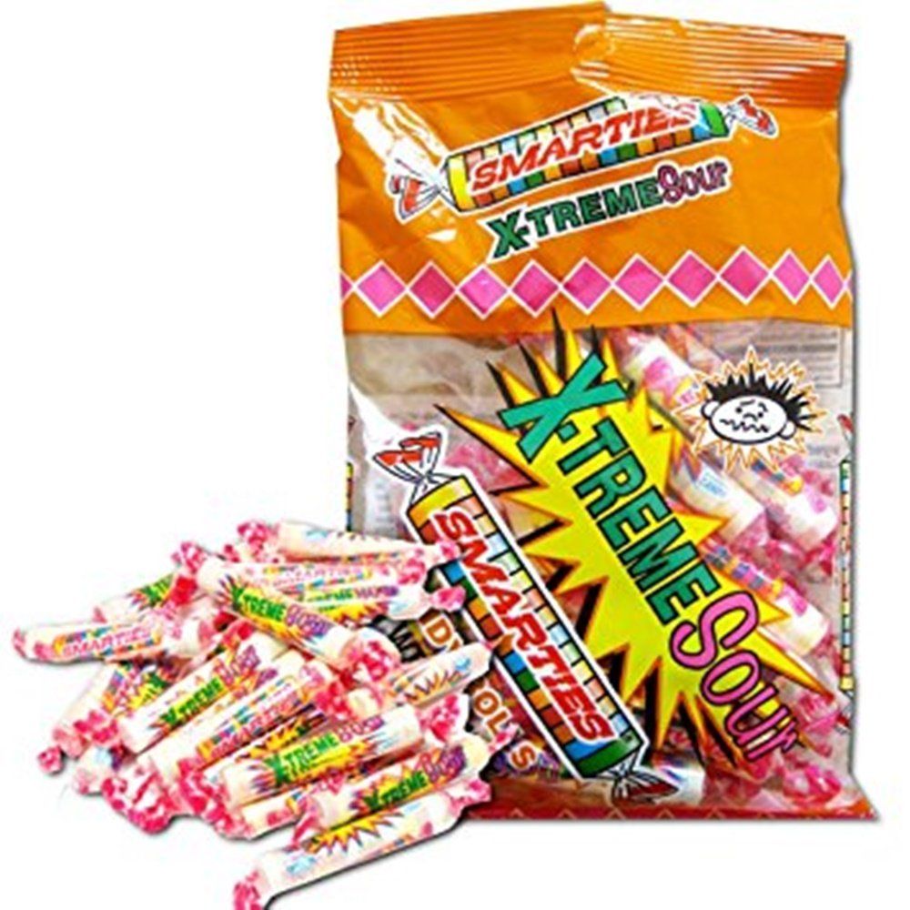 Smarties Sour X-Treme Sugar Candy Gluten Free Peanut Free Dairy Free Celiac Friendly Made by America&#39;s Favorite Bulk Candy Individually Wrapped Halloween Treat - 5 oz Bag (Pack of 3)