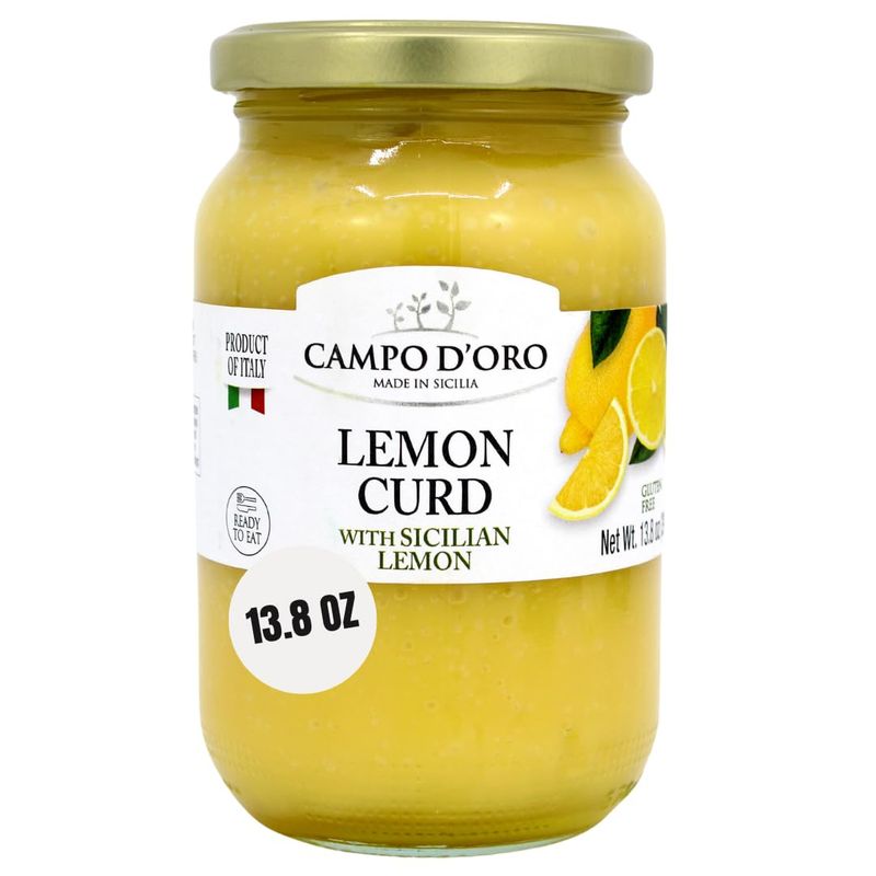 CAMPO D&#39;ORO - Lemon Curd, 13.8 oz (390g), Citrus Lemon custard made with fresh lemon, eggs and butter, Dessert, Pie or Tart Filling