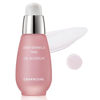 CHARMZONE Anti-Wrinkle Pink Oil-In Serum - Hydrating &amp; Firming Korean Skincare Face Serum with Bulgarian Damask Rose &amp; Plant-Based Oils for Soothing &amp; Moisturizing Dry, Sensitive Skin (1.01 fl oz)