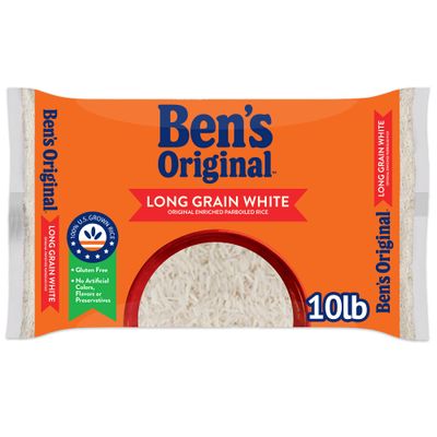 BEN&#39;S ORIGINAL Enriched Long Grain White Rice, Parboiled Rice, 10 lb Bag