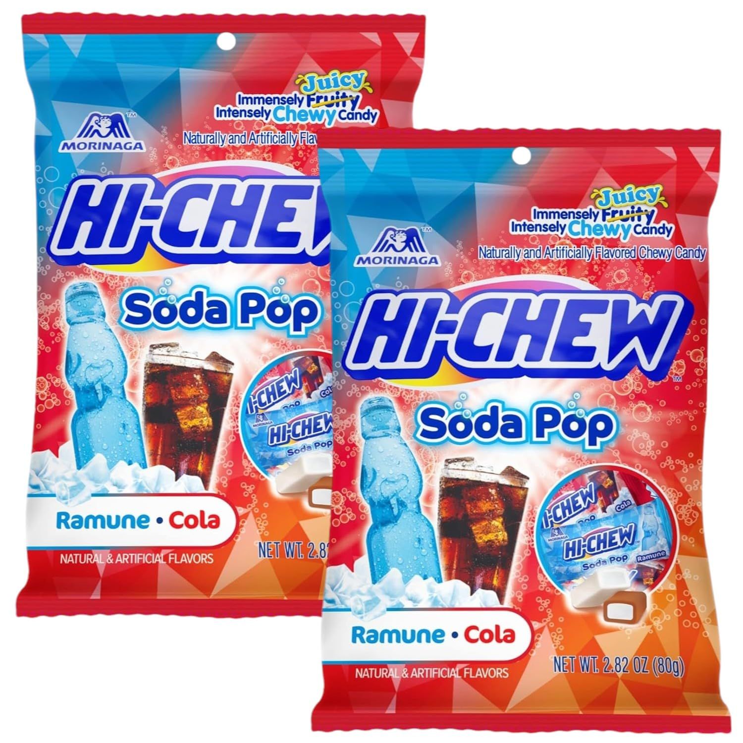(Pack of 2) Soda Pop Ramune Candy, Individually Wrapped Cola Flavored Japanese Candies