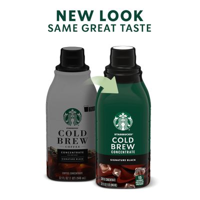 Starbucks Cold Brew Coffee Concentrate, Signature Black, 100% Arabica, Multi-Serve Bottle (32 Fl Oz)