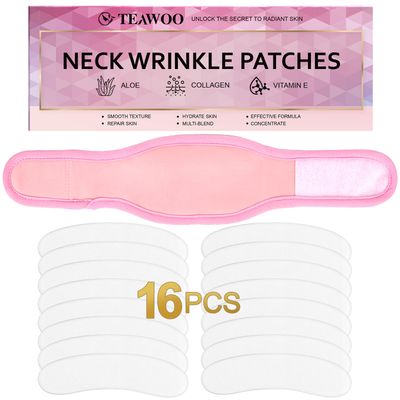 TEAWOO 16PCS Neck Wrinkle Patches, Anti-Wrinkle Collagen Neck Mask for Tightening and Firming