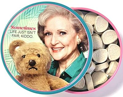 ABC Signature The Golden Girls Marshmallow Flavored Candy - One (1) Fernando&#39;s Missing Ear Collectible Tin Bear Shapped Candies Sometimes Life Isn&#39;t Fair Kiddo, Betty White Rose
