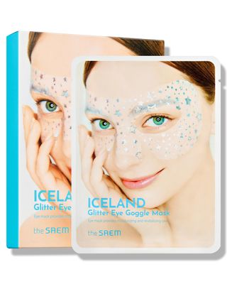 THESAEM Iceland Glitter Eye Goggle Mask - Refreshing &amp; Hydrating Korean Eye Mask Patch for Puffy Eyes - Vitamin &amp; Hyaluronic Acid - Tencel Hydrogel Sheet - Gift for Women 10ea