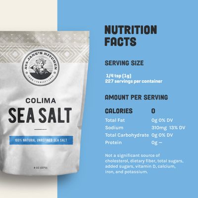 AVA JANE'S KITCHEN - Colima Coarse Sea Salt - 100% Unrefined, Natural, and Hand-Harvested - Protects Heart - Shapes Figure - Boosts Mood, 227 Servings