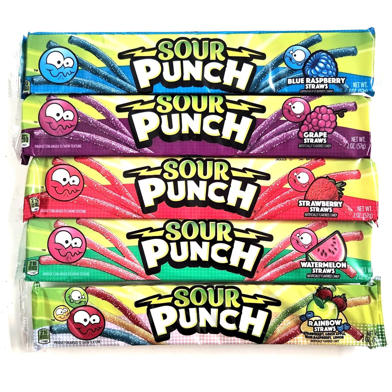 Sour Punch Candy Straws (5 Pack Assorted) Gift
