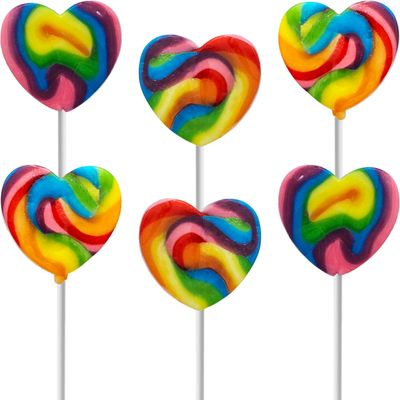 Fruidles Swirl Multicolor Heart Lollipop, Heart Design, Party Bag Fillers, Individually Wrapped, 12-Pack