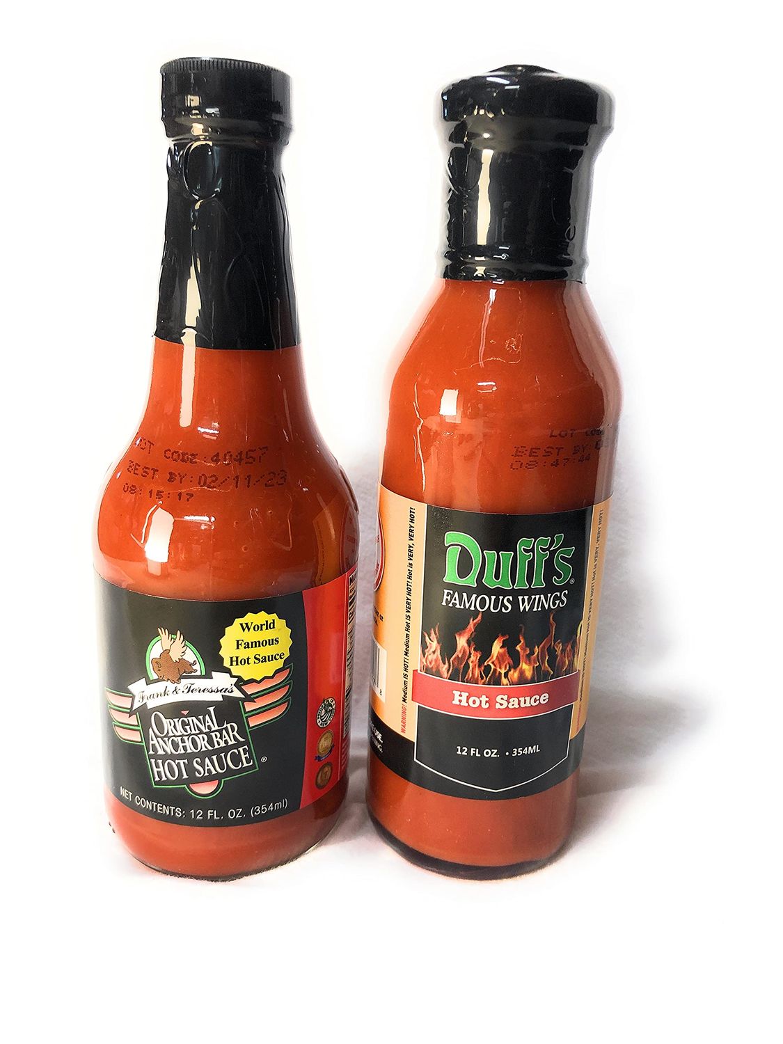 Anchor Bar Hot Sauce and Duff&#39;s Famous Wings Hot Sauce Combo - Buffalo&#39;s Best Chicken Wing Sauces