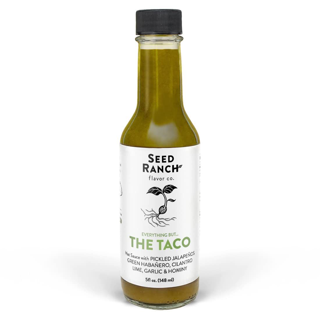 Seed Ranch Gourmet Everything But the Taco Hot Sauce, Medium Heat Taco Sauce - Vegan, Non-GMO Taco Seasoning, No Preservatives or Artificial Sugar, Authentic Taqueria Flavor in a Bottle